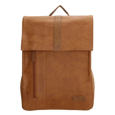 Beagles Hnedý elegantný kožený batoh „Twister“ 12L