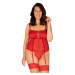 Dámsky korzetový set Obsessive nadrozmer červený (Blossmina corset)