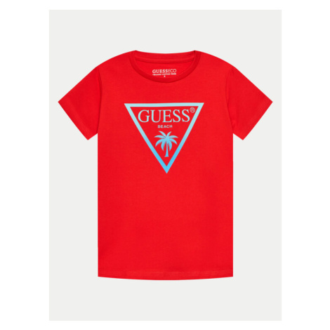 Guess Tričko L4GI33 J1311 Červená Regular Fit