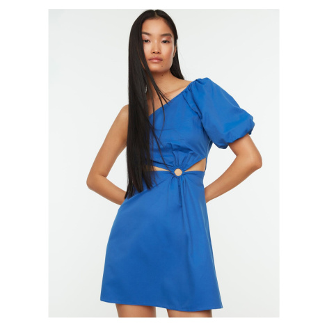 Blue women's short asymmetrical dress Trendyol - Women's