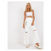 Women's white sweatpants with wide legs