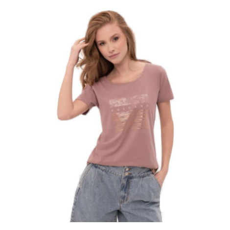 Dámske tričko s krátkym rukávom VOLCANO QUEEN-102-BEIGE