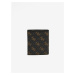 Tmavo hnedá pánska vzorovaná kožená peňaženka Guess Vezzola