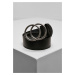 Belt with ring buckle black/silver