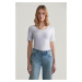 TRIČKO GANT SLIM COT/ELA SS SCOOP NECK TOP WHITE