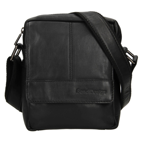 Pánska kožená taška cez rameno SendiDesign Dobner - čierna Sendi Design