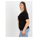 Dámská černá halenka plus size s potiskem JEDNA