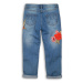 Nohavice dievčenské džínsové s výšivkami, Minoti, UTILITY 9, modrá - | 3/4let