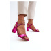 Metal High Heeled Sandals Fuchsia Glindra