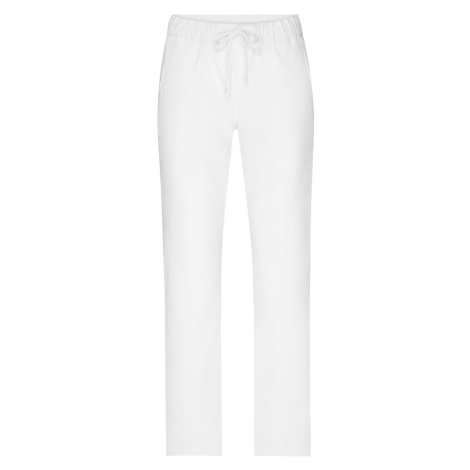James & Nicholson Dámske biele pracovné nohavice JN3003 - Biela