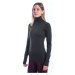 SENSOR MERINO BOLD dámske tričko dl.rukáv roll neck anthracite gray