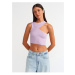 Dilvin 10173 Low-cut Collar Knitwear Top-lilac M.