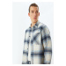 Koton Navy Blue Plaid Men's Adult Shirt