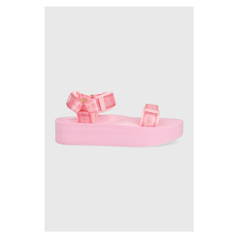 Sandále Chiara Ferragni dámske, ružová farba, na platforme
