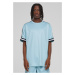 Men's Oversized Stripes Mesh T-Shirt - Ocean Blue