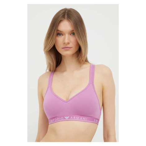 Podprsenka Emporio Armani Underwear ružová farba, jednofarebný