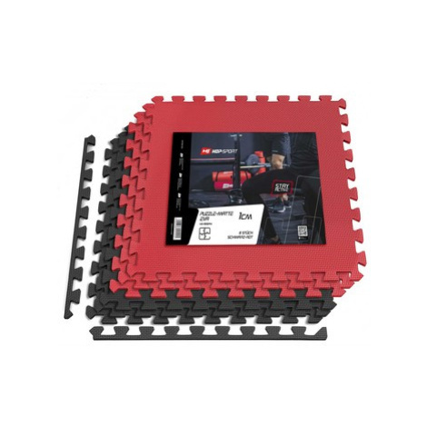 Ochranná podložka Puzzle 1cm - 6 ks čierno/červená