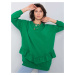 Green cotton sweatshirt with ruffles
