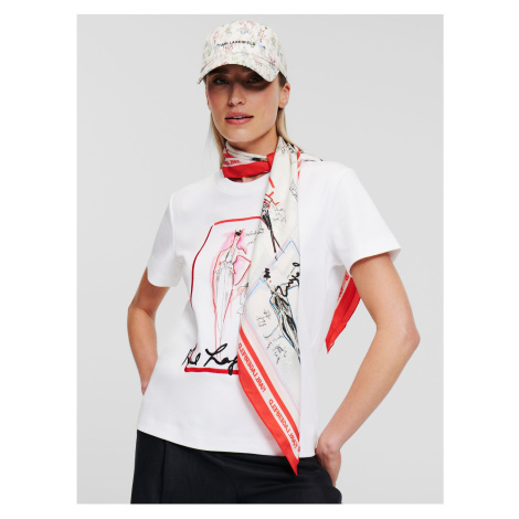 White women's T-shirt KARL LAGERFELD Archive - Women's