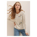 Trend Alaçatı Stili Women's Beige Crew Neck Embroidered Winter Knitwear Sweater