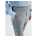 VILA Plisované nohavice 'VARONE'  modrá / sivá melírovaná / biela