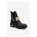 Insulated women's ankle boots decorated with black Venizi