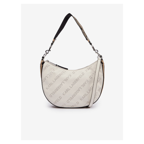 Krémová dámska kabelka KARL LAGERFELD Moon SM Shoulderbag