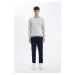 DEFACTO Grey Standard Fit Regular Cut Crew Neck Basic Knitwear Sweater