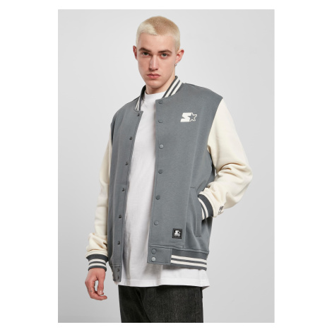 Starter College Fleece Jacket Heavy metal/pale white