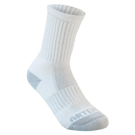 Detské športové ponožky RS 500 vysoké 3 páry tmavomodro-biele ARTENGO