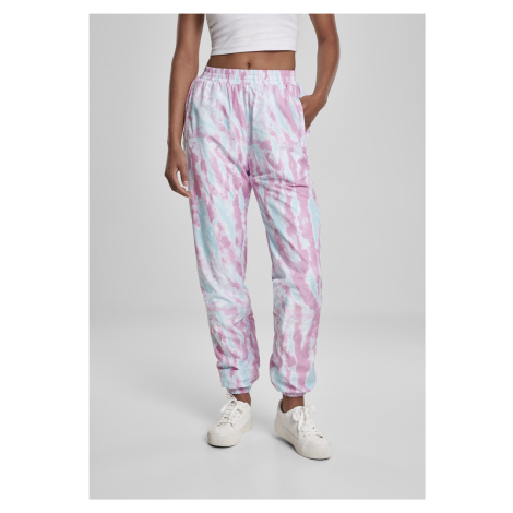 Women's Tie Dye Track aquablue/pink trousers Urban Classics