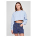 Women's embroidery of cropped flowers Terry Crewneck balticblue