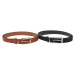 Slim synthetic velour leather belt 2 pcs black/silver + brown/gold