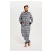 Alaska men's long-sleeved jumpsuit, long pants - dark blue print