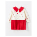 LC Waikiki LCW Baby Collar Long Sleeve Polka Dot Baby Girl Dress