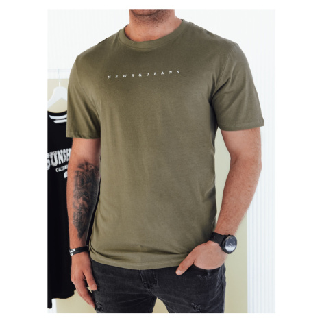 Men's T-shirt with print, green Dstreet