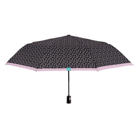 PERLETTI Skladací automatický dáždnik RosaNero / prúžky, 26186