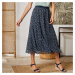 Blancheporte Dlhá rozšírená sukňa s minimalistickým dizajnom nám.modrá