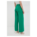 Nohavice Liu Jo dámske, zelená farba, široké, vysoký pás