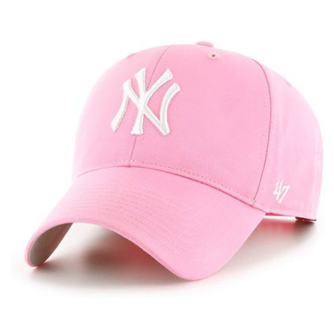 Čiapka 47 brand Mlb New York Yankees ružová farba, s nášivkou, B-RAC17CTP-RSA