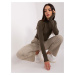 Khaki women's turtleneck with cuffs