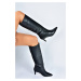 Fox Shoes Women's Black Short Heeled Boots