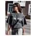 Women's T-shirt with BONGANIR graphite Dstreet print