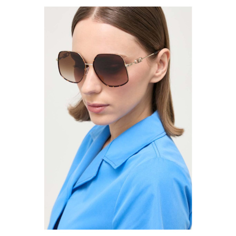 Slnečné okuliare Michael Kors EMPIRE BUTTERFLY dámske, hnedá farba, 0MK1127J