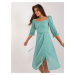 Mint midi dress with puffy sleeves