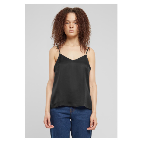 Women's Visse Satin Tank Top - Black Urban Classics