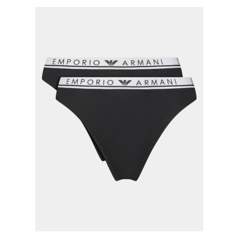 Emporio Armani Underwear Súprava 2 kusov nohavičiek 163337 3F227 00020 Čierna