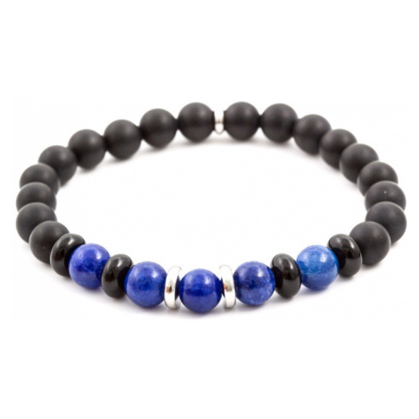 Agato Obrúbený náramok z jadeitu, achátu a onyxu MINK54 17 cm