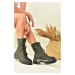 Fox Shoes Khaki Women's Boots With Thick Soles