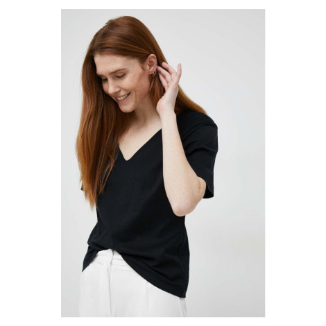 Bavlnené tričko Sisley čierna farba